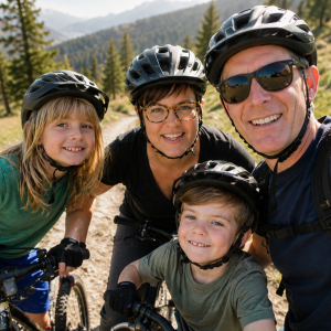 Robert Mountain Biking with his Family