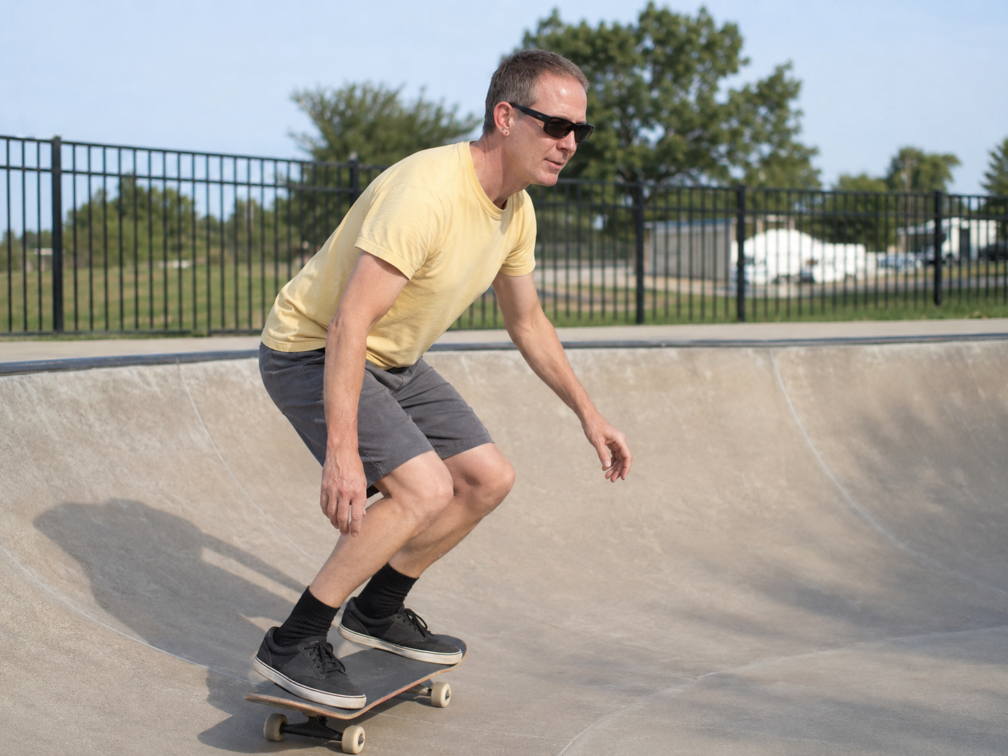 Robert Portillo skateboarding in a concrete bowl Robert Portillo skateboarding in a concrete bowl